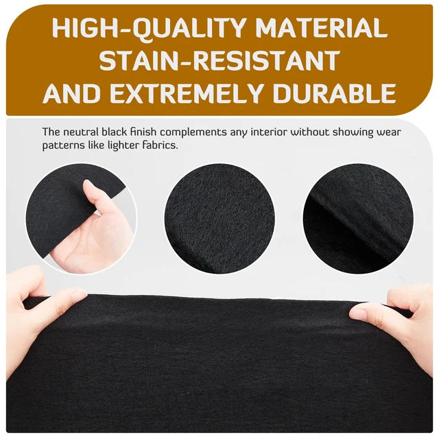 Alt view image 3 of 5 - Nuanchu 25.8 Sq Ft Self Adhesive Underfelt Carpet 24 x 78 in, Black
