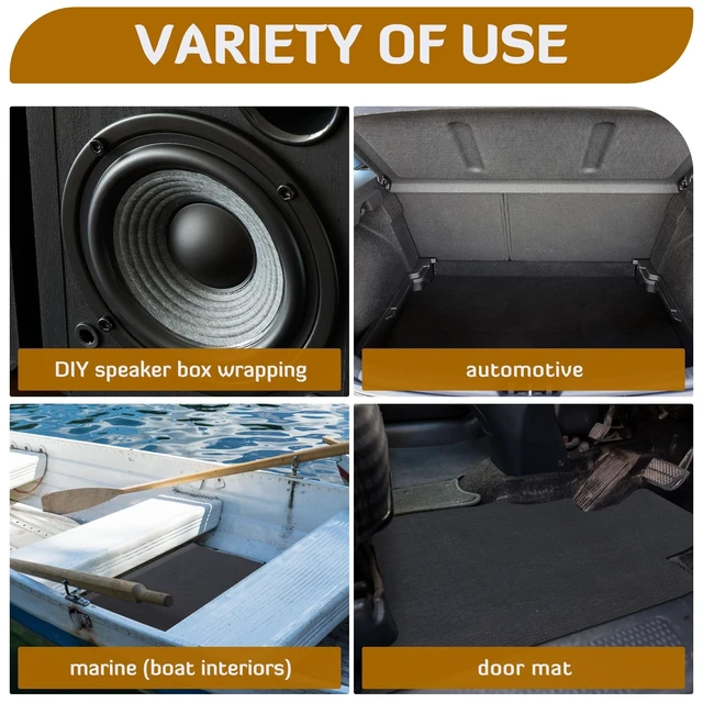 Alt view image 4 of 5 - Nuanchu 25.8 Sq Ft Self Adhesive Underfelt Carpet 24 x 78 in, Black