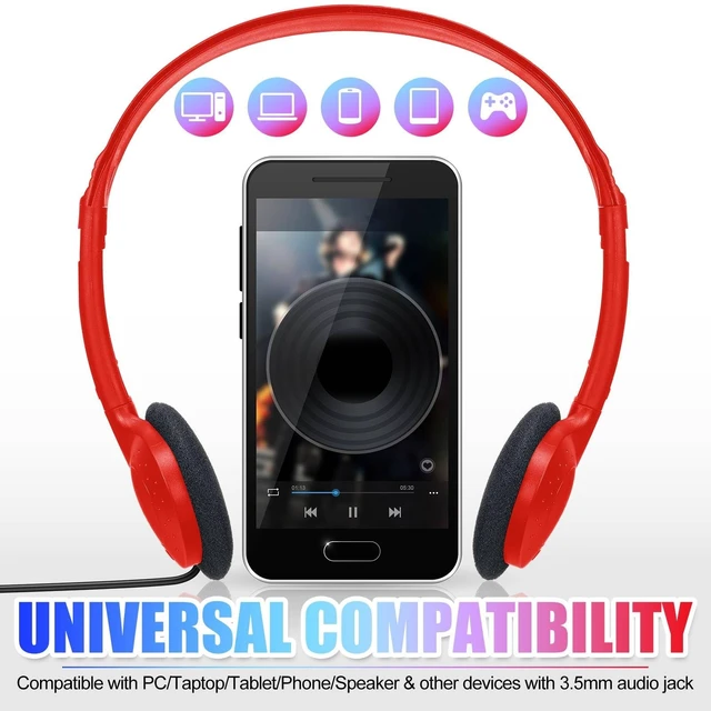 Alt view image 4 of 5 - Frienda 48 Pack Headphones for Classroom,Classic,Navy, Red, Yellow, Purple