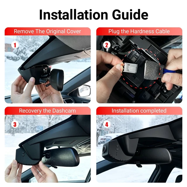 Alt view image 4 of 5 - G382 4K+2K Dash Cam Front and Rear for Honda Civic 2022-2025 OEM Factory Look, Easy Plug and Play, UHD 3840P Video,Loop Recording,Built-in WiFi & APP,Free 128G