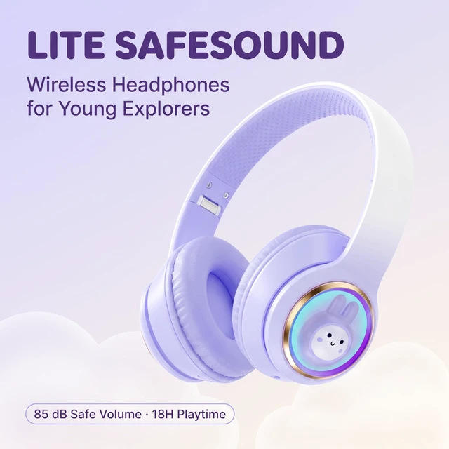 Alt view image 2 of 5 - YLFASHION Kids Bluetooth Headphones with Colorful LED Lights