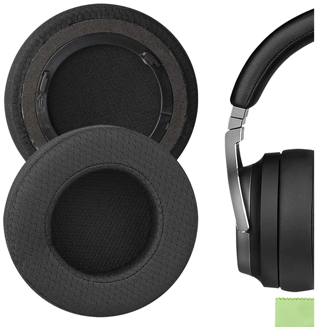 Main image of Geekria Comfort Mesh Fabric Replacement Ear Pads for Corsair Virtuoso RGB/Wireless SE/Wireless XT Headphones Ear Cushions, Repair Parts (Black)