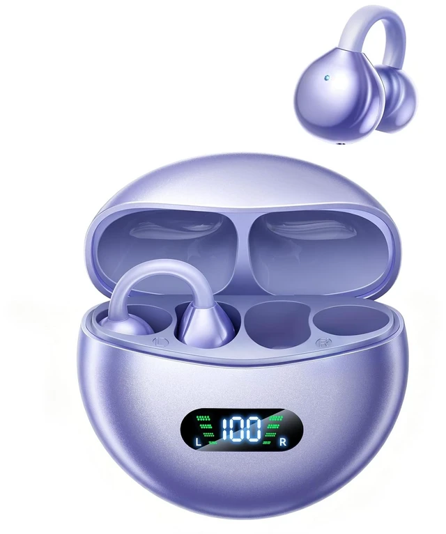 Main image of CHENRUIDA Clip-On Earbuds M79 Open Ear Ear Buds Wireless Headphones(Purple)