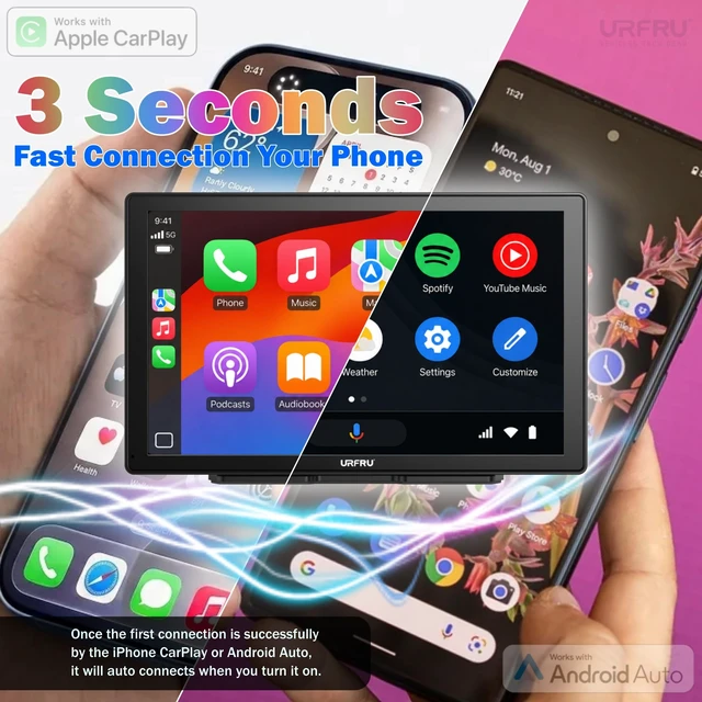 Alt view image 2 of 5 - CarPlay Screen for Car with Backup Camera, 9 inch 2K Dash Cam with 64G Card