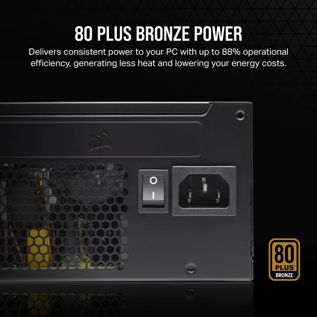 Alt view image 4 of 5 - CORSAIR CX750 80 Plus Bronze Non Modular Low-Noise ATX 750 Watt Power Supply - NA - Black