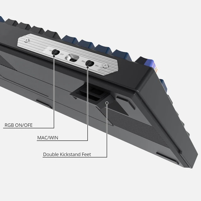 Alt view image 4 of 5 - Mosptnspg 80% Wired Mechanical Gaming Keyboard TKL for Win/Mac