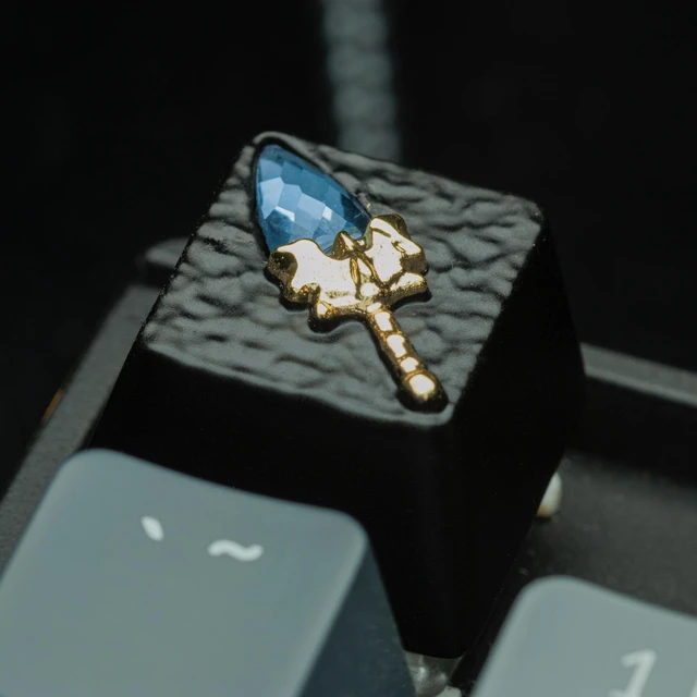 Alt view image 4 of 5 - GNAFETS Artisan Zinc Alloy RGB Keycap for Mechanical Keyboard ESC Key, Wizards Staff, Magic Wand, MX Switch Compatible, DIY, Inspired by Dota 2's Aghanims Scepter Gaming Typing