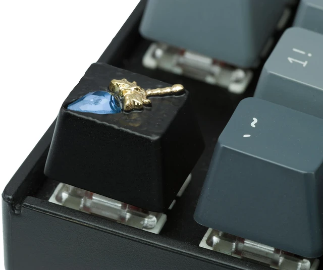 Alt view image 2 of 5 - GNAFETS Artisan Zinc Alloy RGB Keycap for Mechanical Keyboard ESC Key, Wizards Staff, Magic Wand, MX Switch Compatible, DIY, Inspired by Dota 2's Aghanims Scepter Gaming Typing