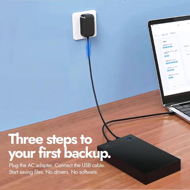 Alt view image 2 of 5 - ModusTech 3TB Desktop External Hard Drive (NOT-Portable) Vault USB-C 3.1 (5Gbps) High-Speed HDD for PC, Mac, Laptop & Console, Mains-Powered Backup Storage, 2-Year Warranty