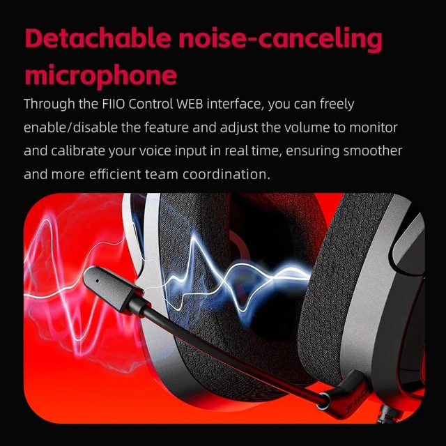 Alt view image 3 of 5 - FiiO FG3 Gaming Headset, Dual Dynamic Driver USB Headphones with Detachable ENC Microphone, Virtual 7.1 Surround Sound, Hi-Res DAC, DSP EQ, Compatible with PC, PS5, Xbox & Switch