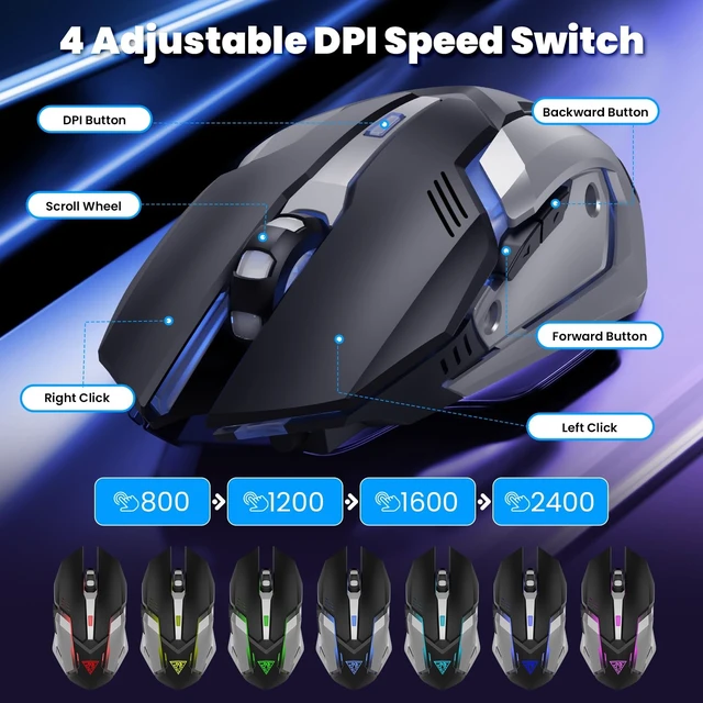 Alt view image 4 of 5 - SOPPY Compact 60% Gaming Mechanical Keyboard and Mouse Combo, RGB Backlit 61 Keys Compact Keyboard, USB Ergonomic Office Wired Keyboards for PC/Laptop/Windows/PS4/Xbox/Mac, Red Switches (Black)