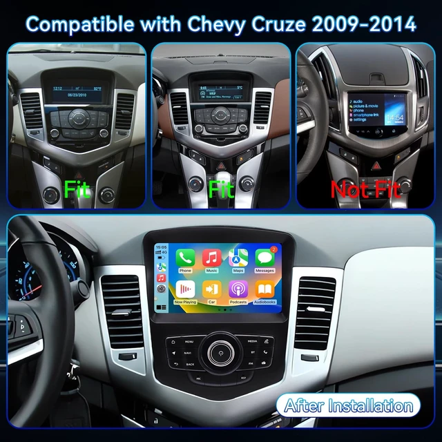 Alt view image 2 of 5 - Android 14 Car Radio Stereo Compatible with Chevrolet Cruze 2009-2014, 8" OEM Style Touch Screen Wireless CarPlay & Android Auto GPS Navigation FM Radio Upgrade Bluetooth HD Backup Camera 2GB+6