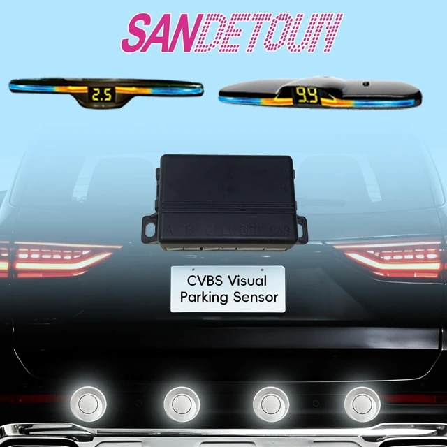 Alt view image 2 of 5 - SANDETOUN Parking Sensor kit New Feature Rear with Selectable Distance in Feet, Bidirectional Display Options, and Customizable Numeric Orientation and There are 20 Color Probes to Choose from(Black)