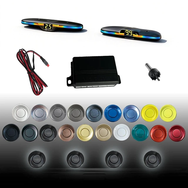 Main image of SANDETOUN Parking Sensor kit New Feature Rear with Selectable Distance in Feet, Bidirectional Display Options, and Customizable Numeric Orientation and There are 20 Color Probes to Choose from(Black)