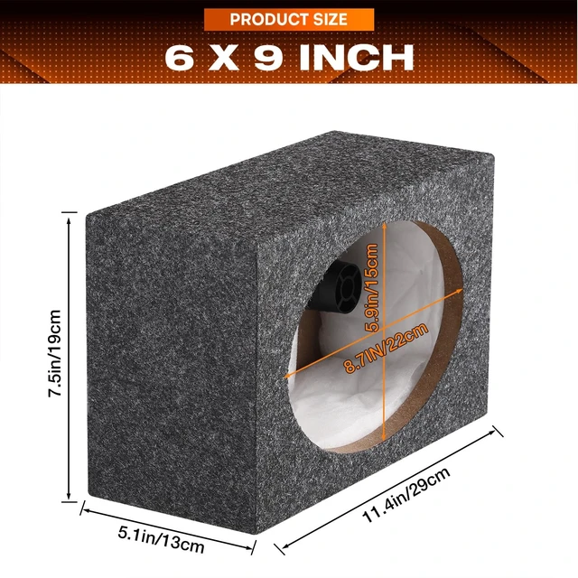 Alt view image 3 of 5 - 6x9 Inch Car Audio Speaker Box Enclosure, Universal Fit Ported Enclosure