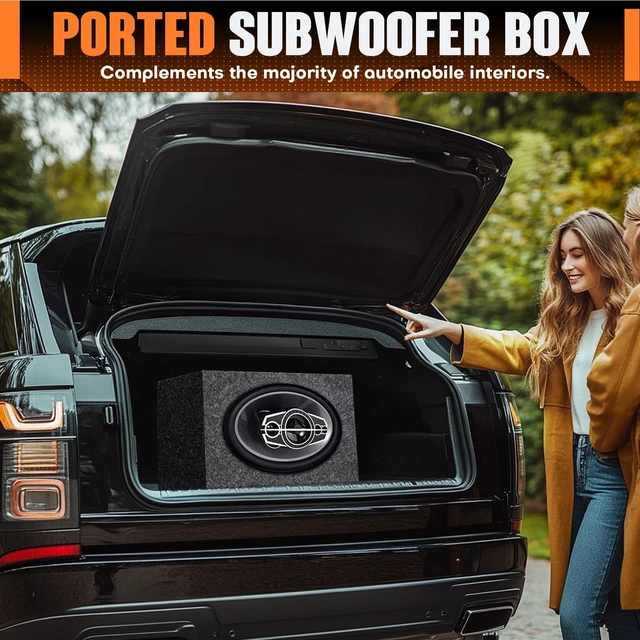 Alt view image 4 of 5 - 6x9 Inch Car Audio Speaker Box Enclosure, Universal Fit Ported Enclosure
