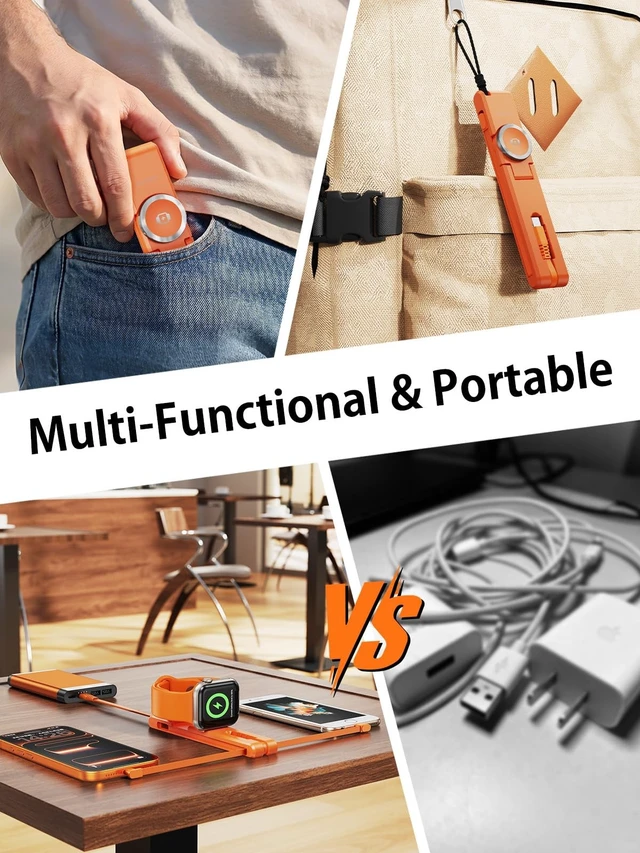 Alt view image 5 of 5 - Drayromn 3 in 1 Charging Cable for Travel Essentials, 60W USB C to Type C Cable with 12W Lightning & 5W Apple Watch Wireless Magnetic Charger,Portable Fast Charging Cord for iPhone 17 Samsu