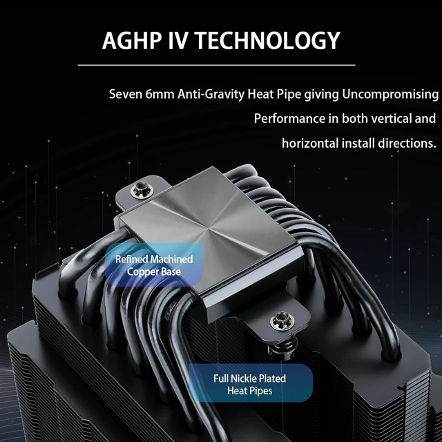 Alt view image 3 of 5 - Thermalright TR Phantom Spirit 120 SE Black CPU Air Cooler,7 Heat Pipes CPU Cooler,Dual 120mm PWM Fans, AGHP 4.0 Technology,for AM4/AM5&Intel 1851/1700/1150/1151/1200, PC Cooler Tower