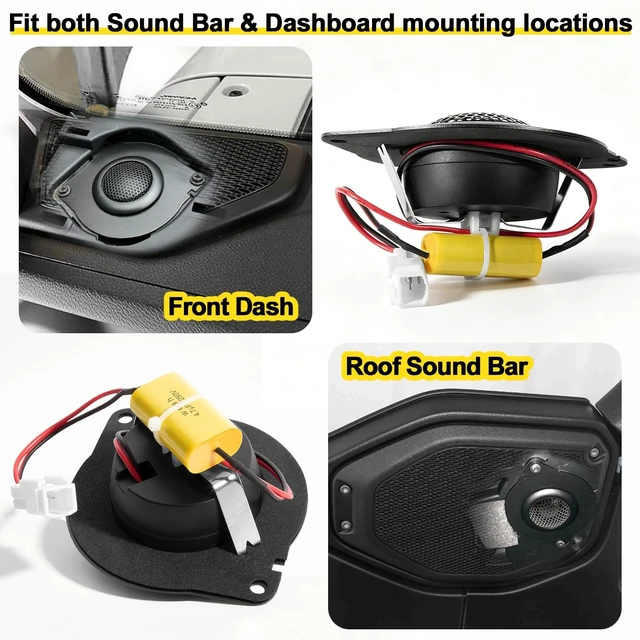 Alt view image 3 of 5 - LAIKOU Super Tweeters fit for Jeep Wrangler JL JLU 20182026 & Gladiator JT