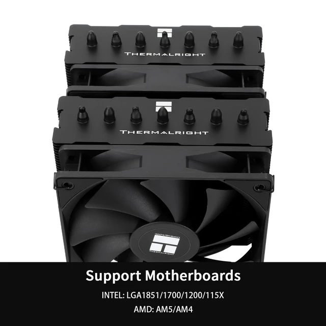 Alt view image 4 of 5 - Thermalright TR Phantom Spirit 120 SE Black CPU Air Cooler,7 Heat Pipes CPU Cooler,Dual 120mm PWM Fans, AGHP 4.0 Technology,for AM4/AM5&Intel 1851/1700/1150/1151/1200, PC Cooler Tower