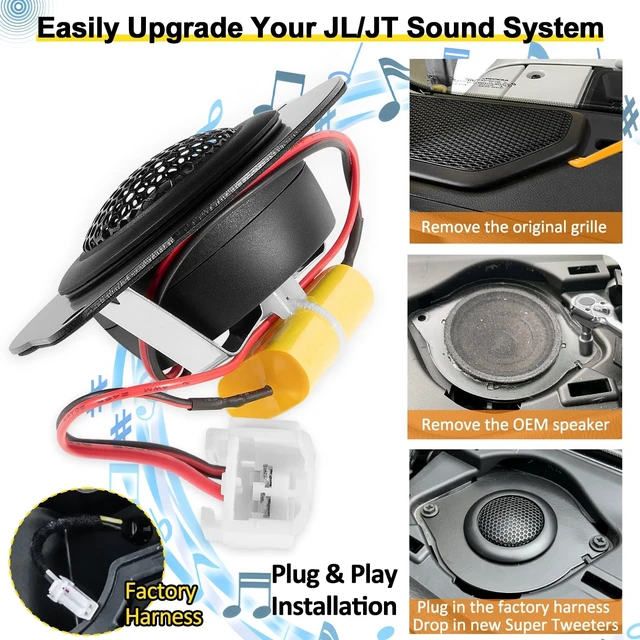 Alt view image 5 of 5 - LAIKOU Super Tweeters fit for Jeep Wrangler JL JLU 20182026 & Gladiator JT