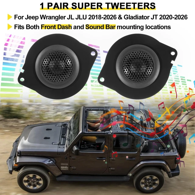 Alt view image 2 of 5 - LAIKOU Super Tweeters fit for Jeep Wrangler JL JLU 20182026 & Gladiator JT