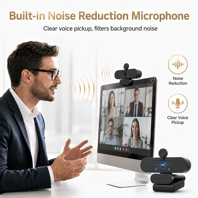 Alt view image 3 of 5 - Zoall 1080P Webcam for PC