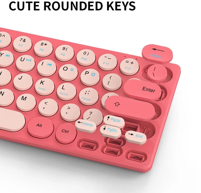 Alt view image 3 of 5 - Sanpyl Wireless Keyboard Mouse Combo, 64 Keys Retro Keycaps