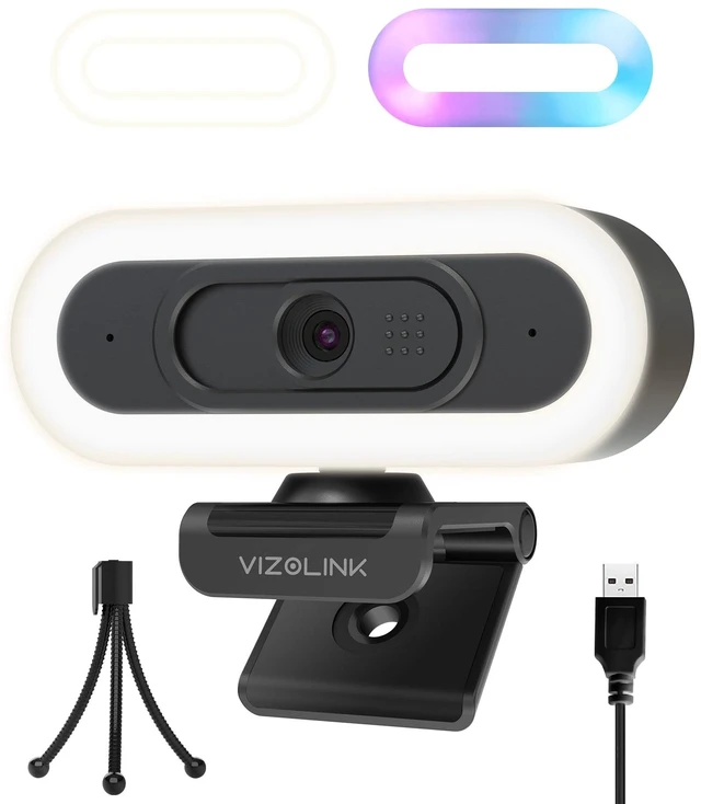 Main image of VIZOLINK 1080P Webcam with Built-in Microphone, W2N Web Cam, Privacy Cover, 75 FOV, Noise Cancellation, Plug & Play Web Camera for Computer, USB Webcam for Pc, Laptop, Desktop, Mac