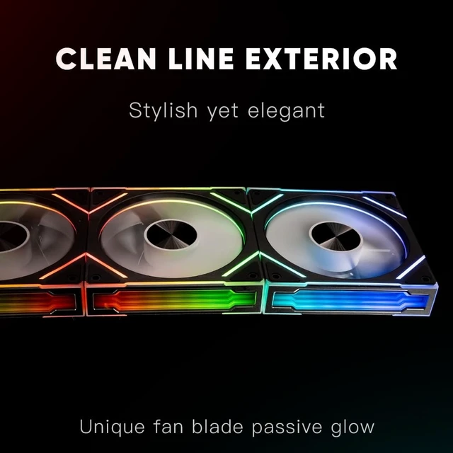 Alt view image 5 of 5 - Jungle Leopard Star Stone V2 3IN1 ARGB Computer Reverse Blade Case Fans,Double Sided Infinity Mirror Design Cooling Fan, 120mm CPU Fan PWM 1850RPM 58.36CFM 2.07MMH20 HDB Fans(Black Forward-3Pack)