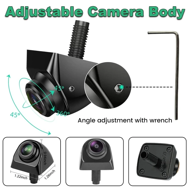 Alt view image 2 of 5 - AHD1080P Backup Camera with Video Format Switch Button, GreenYi Reverse Rear/Front/Side View Cam, Adjustable Fisheye Lens, Waterproof Night Vision