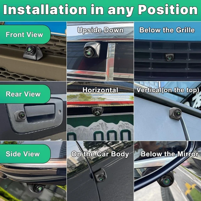 Alt view image 5 of 5 - AHD1080P Backup Camera with Video Format Switch Button, GreenYi Reverse Rear/Front/Side View Cam, Adjustable Fisheye Lens, Waterproof Night Vision