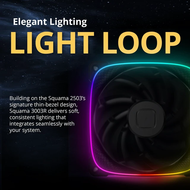 Alt view image 4 of 5 - Geometric Future Squama 3003R-12 Reverse Blade RGB PWM Fan - 120mm x 30mm High-Performance PC Case Fans, Double-Sided ARGB Lighting, Hydro Dynamic Bearing - Black, 3-Pack, GEO-S3003RB-12T
