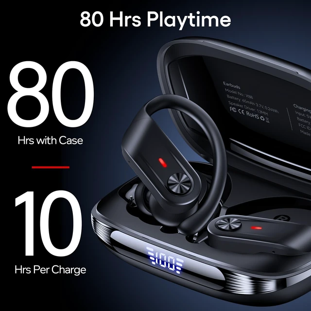 Alt view image 4 of 5 - TAGRY Hybrid Active Noise Cancelling Wireless Ear Buds 80 Hrs Playtime Hi-Res Stereo Quality Bluetooth Earbuds with Transparency Mode Headphones Bluetooth Earhooks ANC Earphones for Work