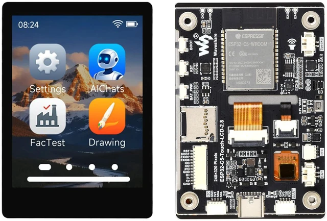 Main image of ESP32-C5 2.8inch IPS Cap Touch Screen Development Board, 240 320 Pixels