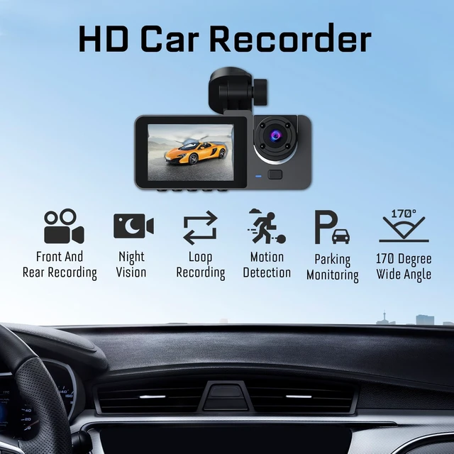 Alt view image 2 of 5 - 4K Dash Cam Front and Rear, 2 Lens Highly Sensitive Dash Camera, 320mAh Circulate Recording, Night Vision, 1080P HD Screen, 170Wide, 24H Parking Monitoring, G Sensor