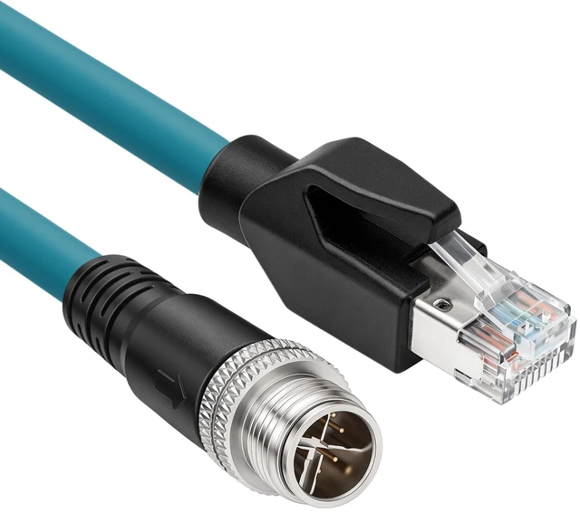 Main image of SZRMCC M12 X-Coded to RJ45 Cat6 Cable for Cognex in-Sight 9000 8405 8402 3D L4000 DataMan Reader Basler ace 2 Blaze 111/101/102 Luxonis Triton Teledyne DALSA BOA GigE Vision (Blue,1M)