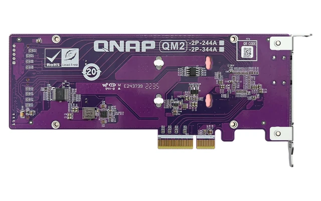Alt view image 2 of 5 - QNAP Dual M.2 PCIE SSD Expansion Card; Supports UP to Two M.2 2280/22110 FORMFACTOR M