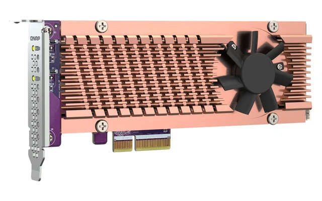 Alt view image 3 of 5 - QNAP Dual M.2 PCIE SSD Expansion Card; Supports UP to Two M.2 2280/22110 FORMFACTOR M