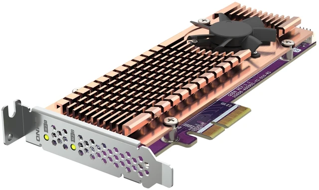 Main image of QNAP Dual M.2 PCIE SSD Expansion Card; Supports UP to Two M.2 2280/22110 FORMFACTOR M