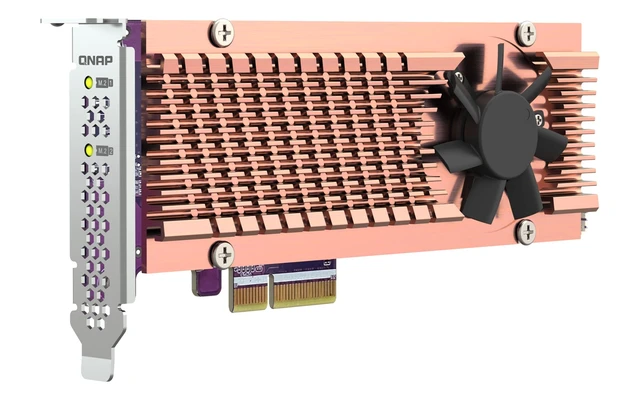 Alt view image 4 of 5 - QNAP Dual M.2 PCIE SSD Expansion Card; Supports UP to Two M.2 2280/22110 FORMFACTOR M