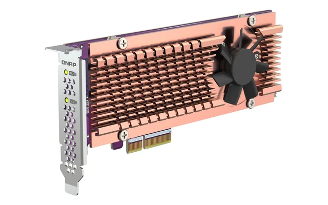 Alt view image 5 of 5 - QNAP Dual M.2 PCIE SSD Expansion Card; Supports UP to Two M.2 2280/22110 FORMFACTOR M