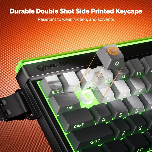 Alt view image 3 of 5 - MEETION Vibekey68 Wireless Gaming Keyboard, 68-Key Tri-Mode RGB, Black