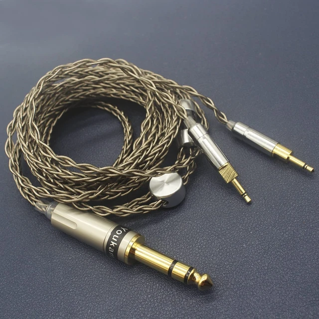 Alt view image 2 of 5 - Youkamoo Replacement Upgrade Cable Compatible with Sennheiser HD700 HD 700 Headphones 6.35mm to 2.5mm Male Silver-Plated Braided 6ft/1.8m