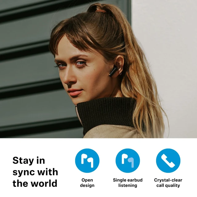 Alt view image 5 of 5 - Sennheiser ACCENTUM Open Wireless Earbuds - Open Design Earbuds, Dynamic Sound and Bluetooth 5.3, IPX4 Splash Protection, 28 Hours Battery Life and USB-C Charging Case - Sakura