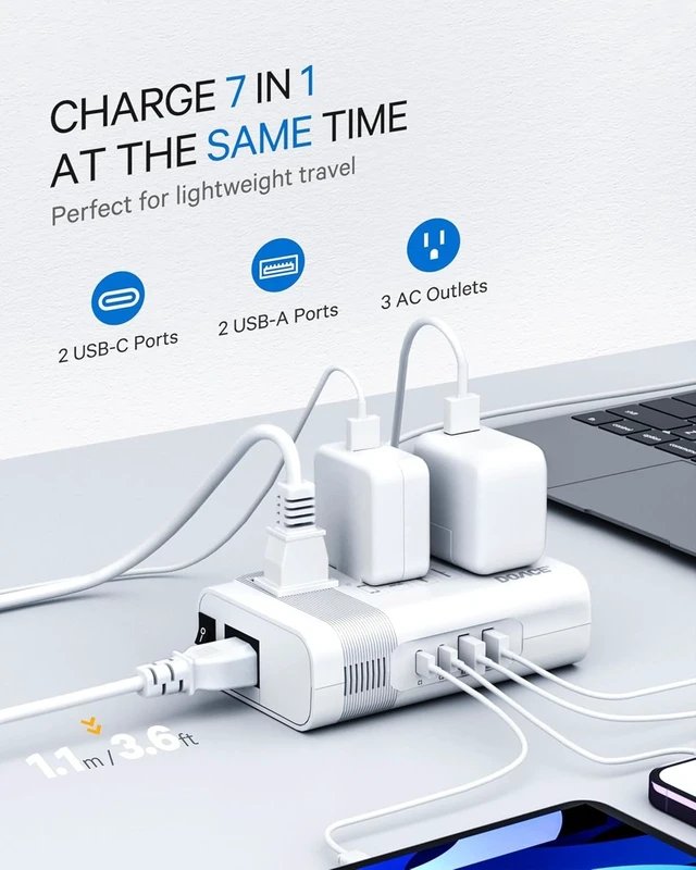Alt view image 3 of 5 - DOACE Voltage Converter US to Europe for Hair Straightener Curler CPAP