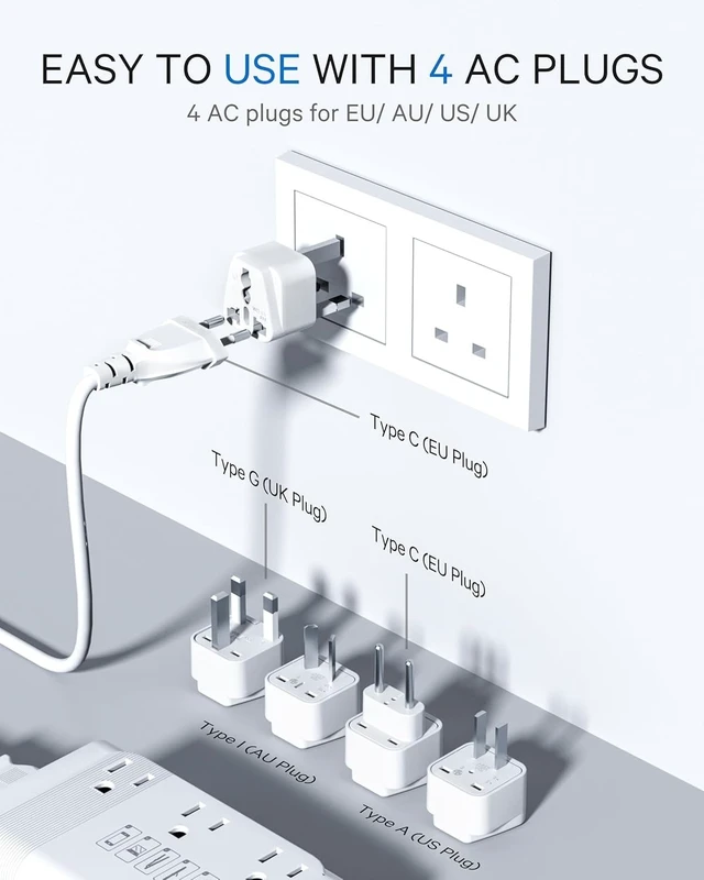 Alt view image 5 of 5 - DOACE Voltage Converter US to Europe for Hair Straightener Curler CPAP