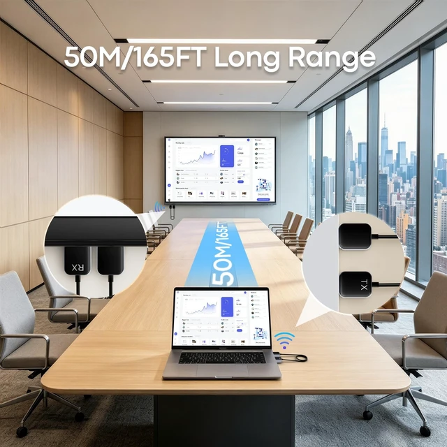 Alt view image 5 of 5 - Wireless HDMI Transmitter and Receiver, 4K Decode 1080P@60Hz Output, 165FT