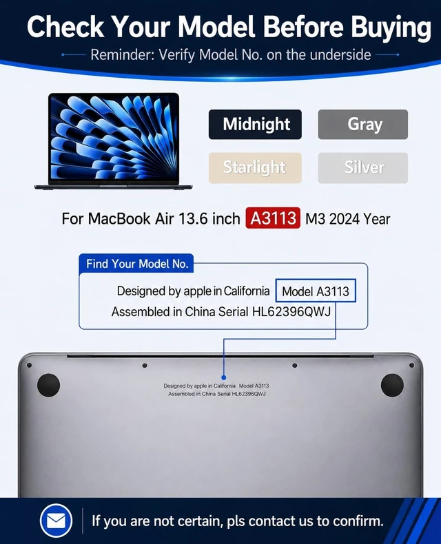 Alt view image 2 of 5 - A3113 Replacement Screen for MacBook Air 13.6" 2024 (M3) Full LCD(Silver)