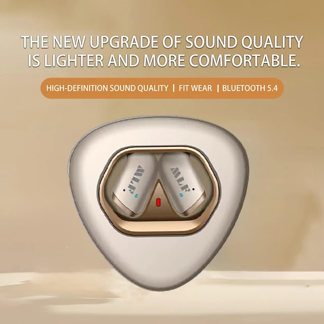 Alt view image 3 of 5 - MLF-M018 Open Ear Translation Earbuds AI Real Time Translator Earbuds Global Multilingual AI Translator Earbuds Voice Boost ENC Noise Suppression Clear Calls Beige